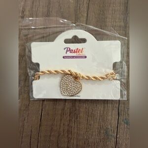 Pastels Gold Bracelet with Heart Charm